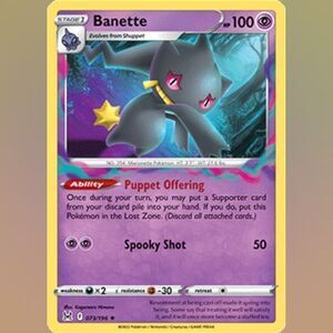 💜MINT Pokémon Banette Non-Holographic Card Lost Origin 073/196